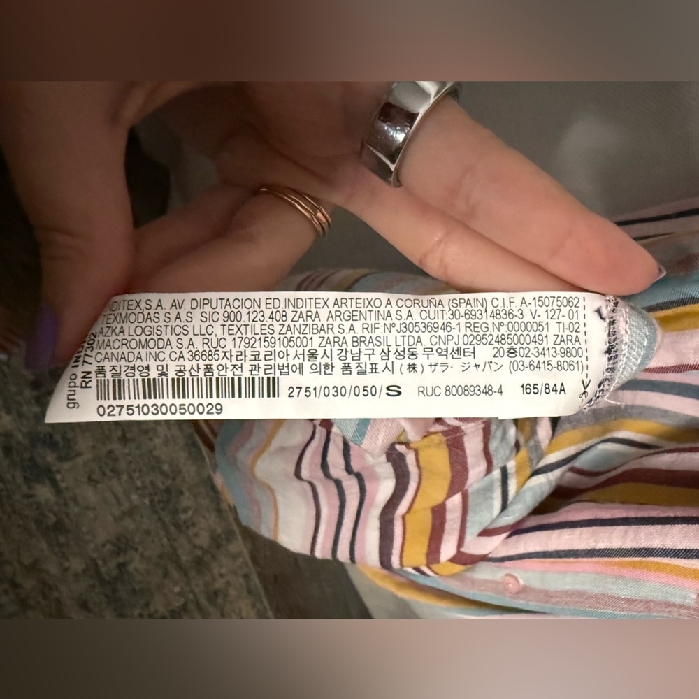 Zara TRF Rainbow Striped Linen Summer Midi Dress - Picture 10 of 11